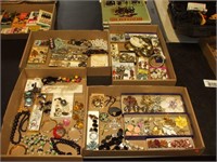 4 BOXES OF COSTUME JEWELRY