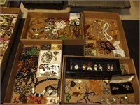 4 BOXES OF COSTUME JEWELRY