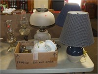 VARIOUS TABLE LAMPS AND OIL LAMPS