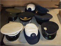 8 MILITARY AND FIRE DEPT. HATS