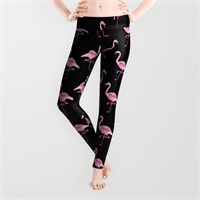 Society 6 Pink Flamingos Pattern & Black Leggings