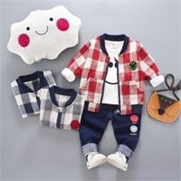 Boys 3 pc Smiling Face Tee, Coat and Pants