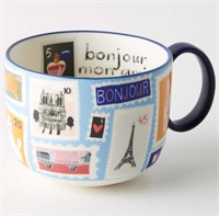 Anthropologie Blue City Travel Mug