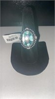 Green Amethyst Color German Silver Ring