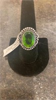 Peridot Color German Silver Ring