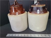 2 Pottery Pickle Jars