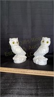 Two Alabaster Owls