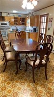 Kincaid Dining Room Table Six Chairs, & Two Leaves