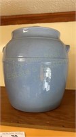 Blue Stoneware Cookie Jar