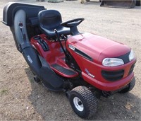 Craftsman DLT 3000 riding mower with rear bagger.