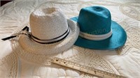 Ladies Liz Claiborne Teal Hat & a Ladies White Hat