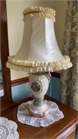 Table Lamp Approx, 27" Tall & Doilie