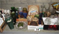 ASSORTED GLASS & CHINA VASES - G/VG