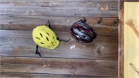 Two Bicycle Helmets