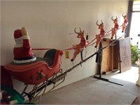 Plastic Santa & Reindeer 15' long