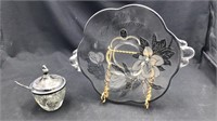 Glass and silver plate and overlay bowl