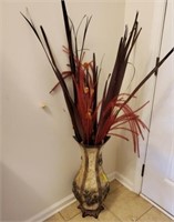 METAL VASE WITH ARTIFICIAL PLANTS