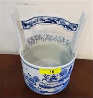 BLUE AND WHITE WELL BASKET