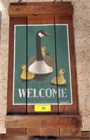 WOODEN GOOSE WELCOME SIGN