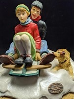 Vintage Rhodes Norman Rockwell Figurine "Sleddin"