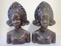 Vintage Indonesian Bust Sculptures