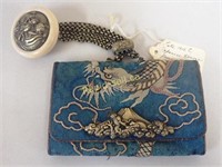 Antique Japanese Tobacco Pouch with Netsuke