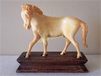 Ivory Horse Carving On Stand