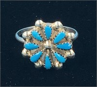 Sterling silver ring with turquoise size 6 1/4