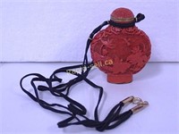 Vintage Chinese Red Cinnabar Snuff Bottle