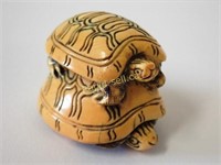 Signed Netsuke - Double the Trouble Turtles