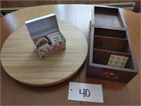 Lazy Susan & Recipe Boxes- Lot of Two(2)