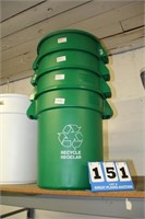 1ea. Recycling Receptacle/Container, Plastic
