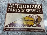 Indian Motorcycle Authorized Parts Metal Sign