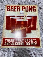 Beer Pong Metal Sign