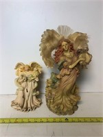 Angel Statues, 10" x 6" and 14" x 8"