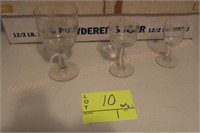 (8) star pattern goblets, (8) small wine glasses,