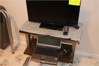 19" Element TV, TV stand cart, computer