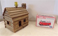 SNAP-ON TOY TRUCK, NIB AND "CABIN" TABLE LAMP