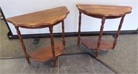 PAIR HALF ROUND SIDE TABLES