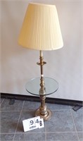 BRASS & GLASS LAMP TABLE
