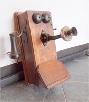 ANTIQUE KELLOG SWITCHBOARD SUPPLY WALL PHONE...