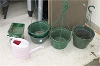 Hanging Planters, Water Can, & Fertilizer