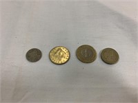 (1) Hungarian 20 Coin, (1) Turkish 1 Coi