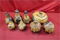 Decorative Gourds: 8pc lot Various Sizes