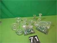 Glass Rocks and Candle Holders