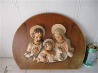 Plâtre sur bois, la Sainte famille