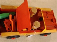 Vintage Playskool Car With People and Tools