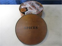 Wooden Spice Holder Kit in 12" Wood Basket