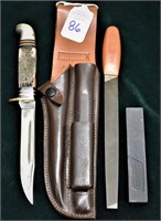 Western 648 Fred Bear Knife Set with Knife, Sheath