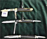 Lot of 3 Pre 1956 Bone E. Mann Brockman Knives